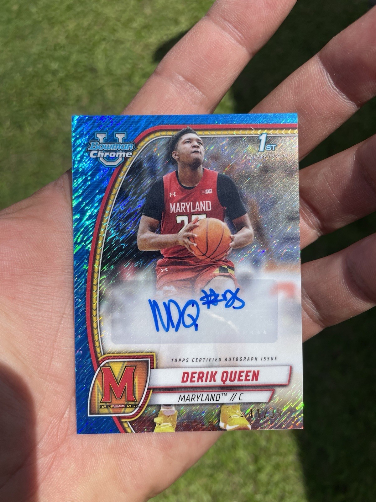 Topps 2024-25 Bowman University Chrome Derik Queen Autograph #19 Maryland 11/35