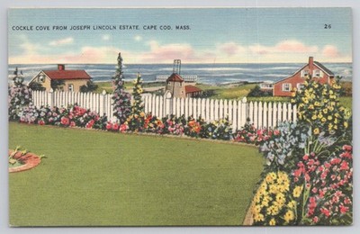 Vintage 1945 Cockle Cove Cape Cod MA Joseph Lincoln Estate Linen Postcard