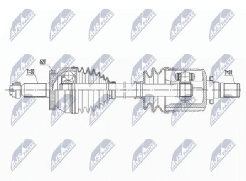 DRIVE SHAFT NPW-HY-561 FOR HYUNDAI D6EA 3.0L 6cyl ix55 - Image 2