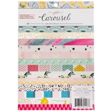Crate Paper Single-Sided Card Making Pad 6"X8" 24/Pkg-Carousel W/Gold Foil