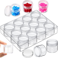 Clear Bead Organizer Small Bead Storage Containers Set 12 Pieces Plastic Storage