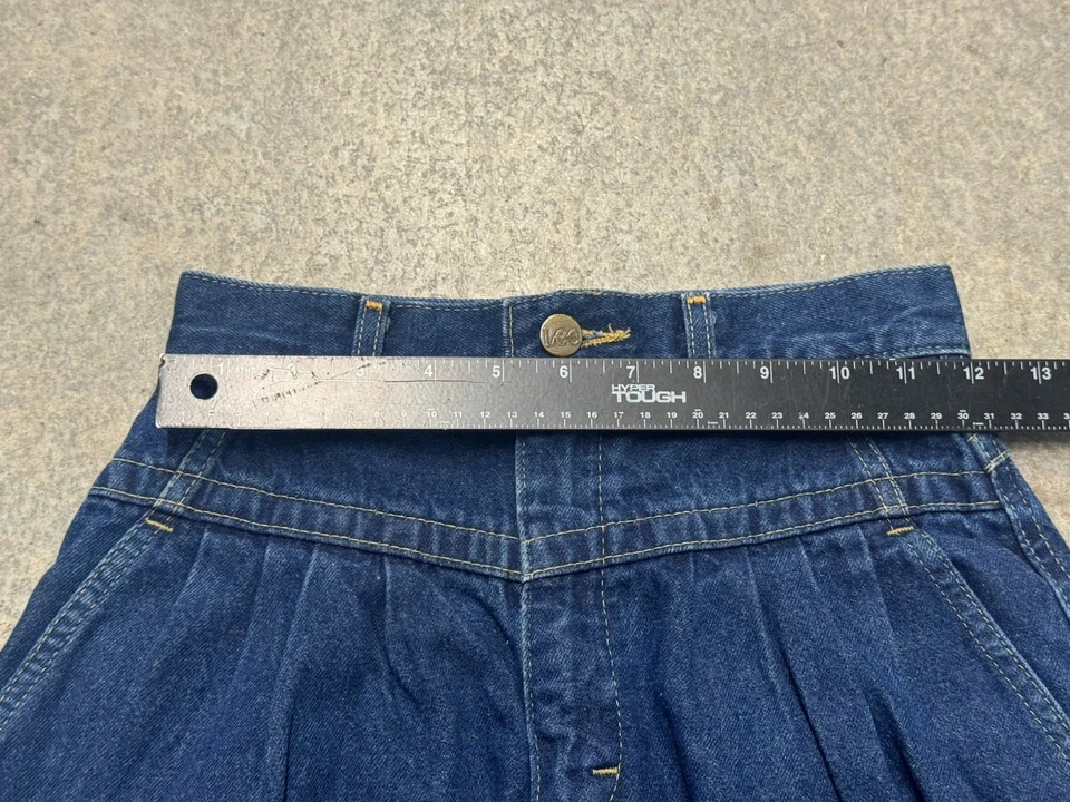 Falda larga de mezclilla Lee vintage de los 90 línea A para mujer talla 5 azul cintura alta modesta Foto 4 de 4