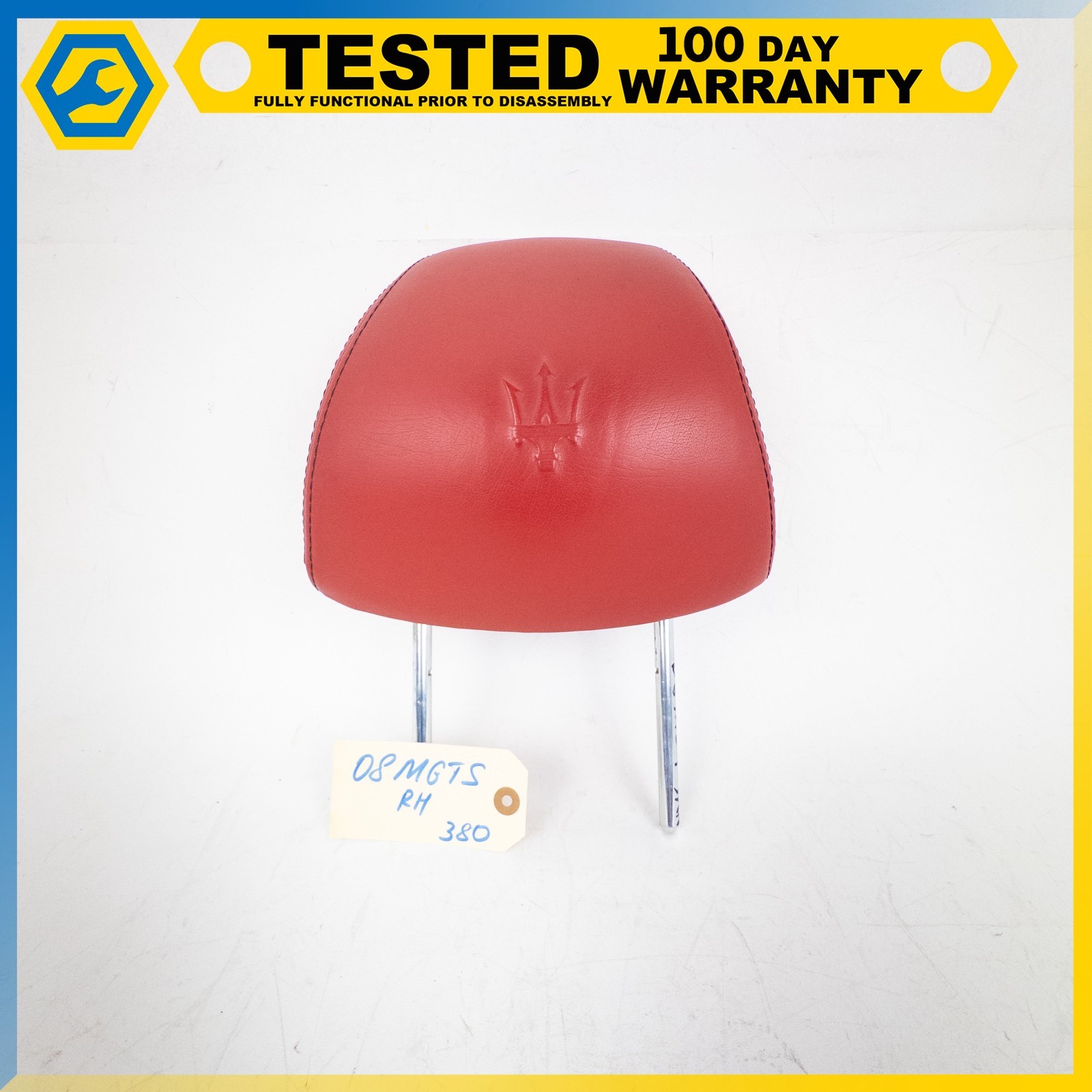 08-17 MASERATI GRANTURISMO GRANCABRIO FRONT LEFT OR RIGHT SEAT HEADRES RED OEM