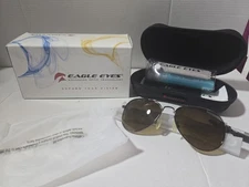 Eagle Eyes Freedom Oval Aviator Sunglasses GUNMETAL 56MM