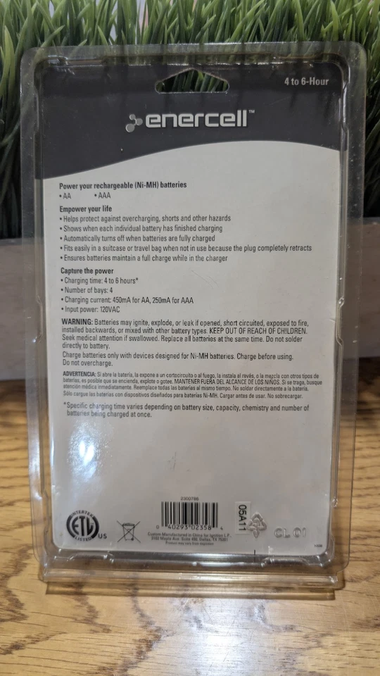 Enercell 4-bay 4 To 6 Hour Battery Charger , Charges AA & AAA Ni-MH Batteries - Image 4 of 4