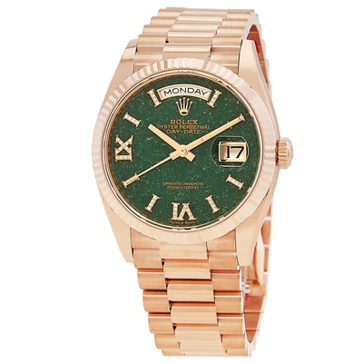 Rolex Day-Date Aventurine Dial Automatic Chronometer Diamond Unisex Watch