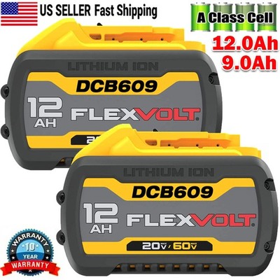 #ad Pack 12.0Ah 9.0Ah For DeWalt FLEXVOLT 20V 60V MAX Battery Li ion DCB609 DCB612 $466.26