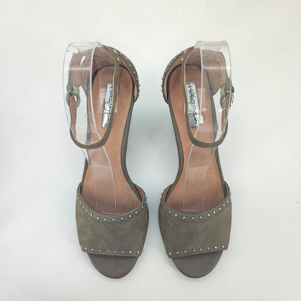 Босоножки галогенные женские Louise с заклепками коричневые замшевые размер 6,5 М - Изображение 4 из 4