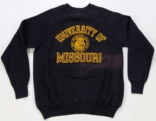 Rare Vintage CHAMPION University of Missouri Crewneck Sweatshirt 70s 80s Black
