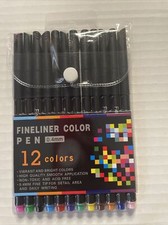 12 Color Fineliner Pens Set, Colored Sketch Writing Drawing Pens for Journal