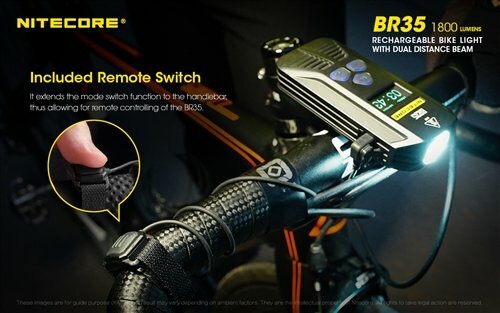 Nitecore® BR35 1800 Lumen USB Rechargeable Dual Distance Beam Bike Light - Picture 7 of 12