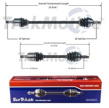 For Honda CRX Civic FWD 1988-1991 DX Pair of Front CV Axle Shafts SurTrack Set