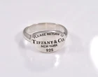 Size 5 Please Return To Tiffany & Co Silver Oval Signet Band Ring Vintage Rare