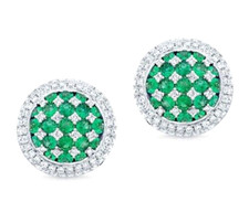 Men's Cufflink 2.50CT Round Lab Created Emerald Diamond 14K White Gold Plated