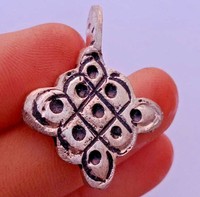 RARE ANCIENT VIKING SILVERED DECORATED AMULET PENDANT RUNIC ENGRAVED