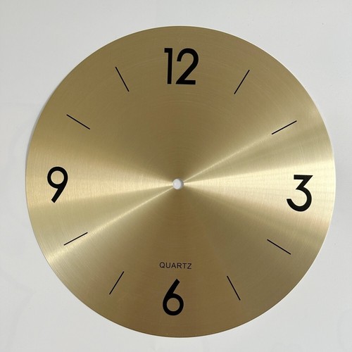 11Inch 283mm Metal Aluminium Clock Dial Face DIY Replacement Arabic Numeral Gold - Picture 4 of 8