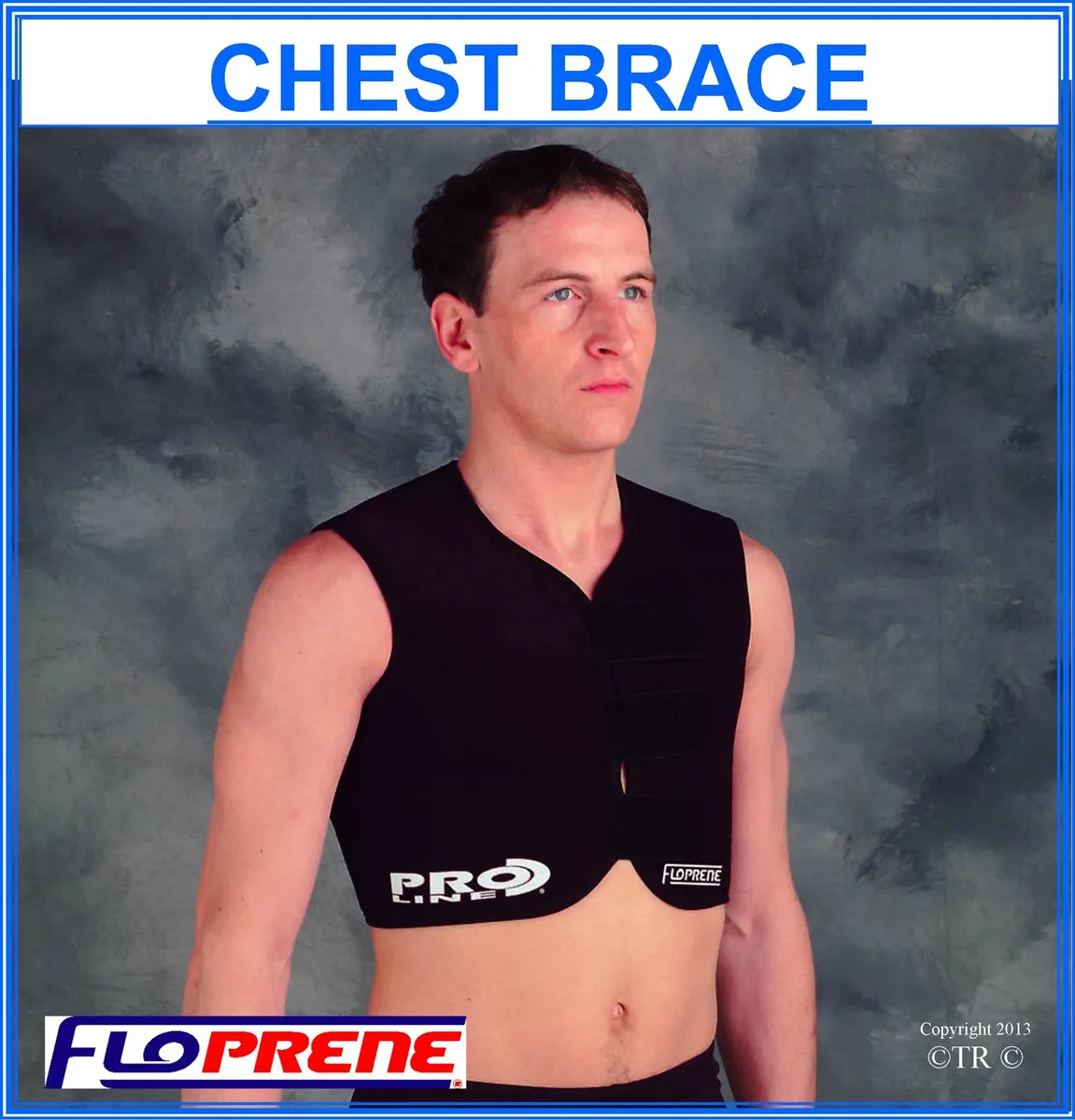 Floprene Chest Brace Black Medical Body Support Wear Sport Protection Gear  New