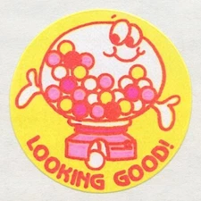 Vintage Trend Scratch and Sniff Gumballs Stinky Stickers Matte Single No TM 80's