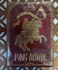 King Arthur Carmine Cavalier Gilded Red Playing Cards New Riffle Shuffle Deck 
