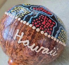 Vtg Hand Painted Maraca Musical Instrument Hawaii