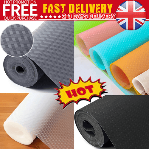 NonSlip Draw Mat Shelf Liner Storage Pad Kitchen Cupboard