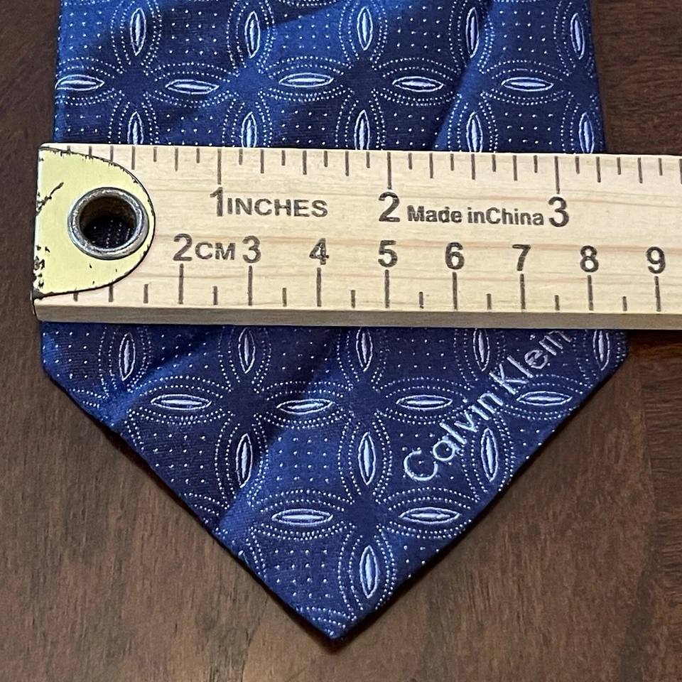 Corbata de cuello vintage para hombre Calvin Klein Collection azul 100 % seda hecha en Italia Foto 4 de 4