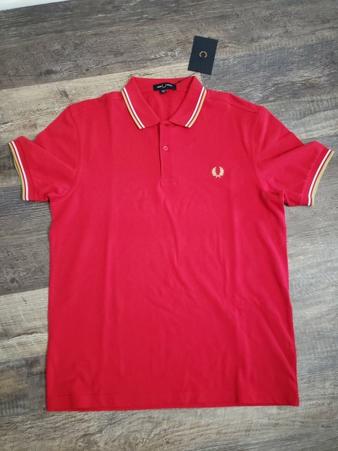 red fred perry polo shirt
