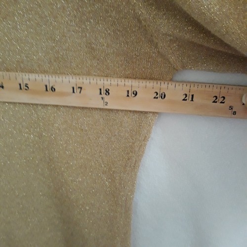 Dressbarn Cowl Neck Sweater Womens Medium Metallic Gold Lightweight Beads Fringe - Picture 7 of 11