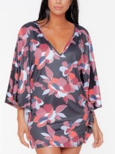BAR III Caftan Swimwear Coverup Size Large Floral Retail 78