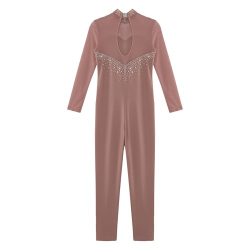 Girls Long Sleeve Full Body Unitard Gymnastics Jumpsuit One Piece Dance Catsuit - Picture 51 of 58