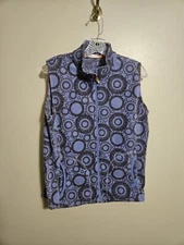 Woolrich Womens Fleece Full Zip Vest Purple Geometric Print Size L