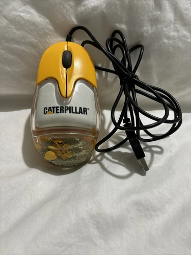 Rare Caterpillar CAT Dump Truck Aqua Wired USB Computer Mouse Tested & WORKS