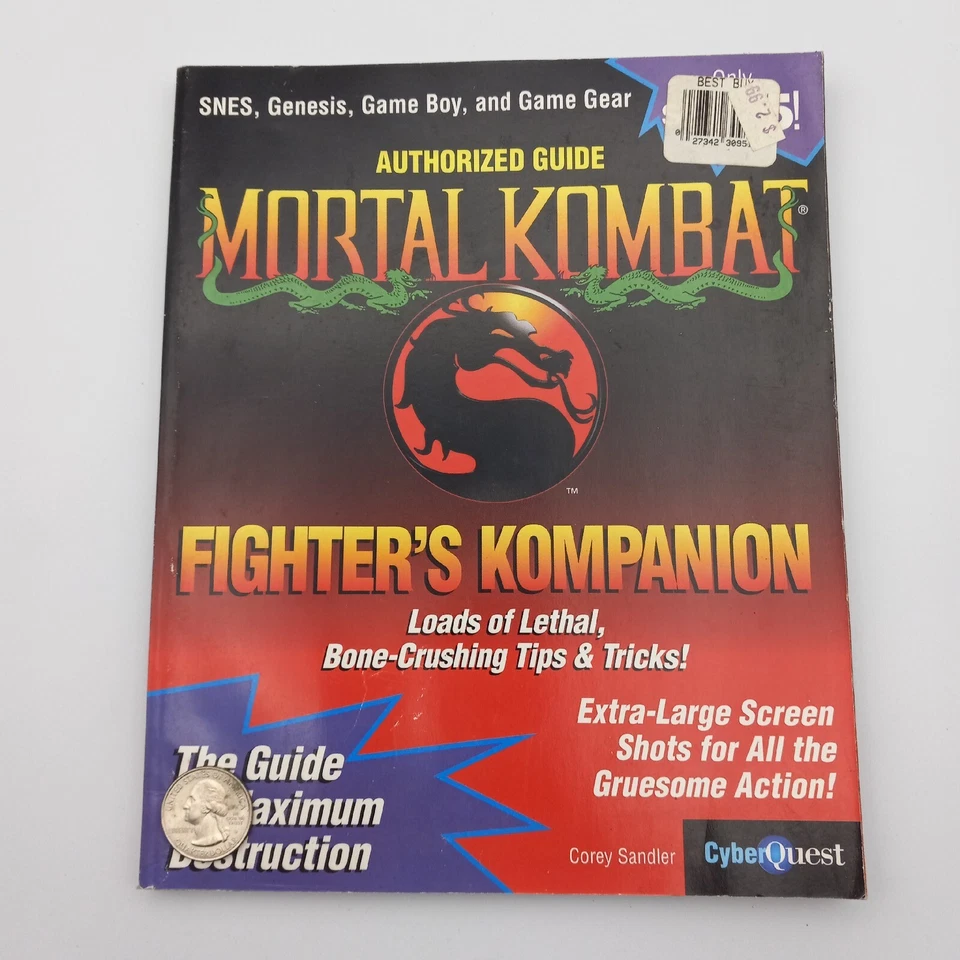 Vintage Mortal Kombat Fighter's Kompanion SNES Genesis Game Boy Gear CyberQuest - Image 2 of 4