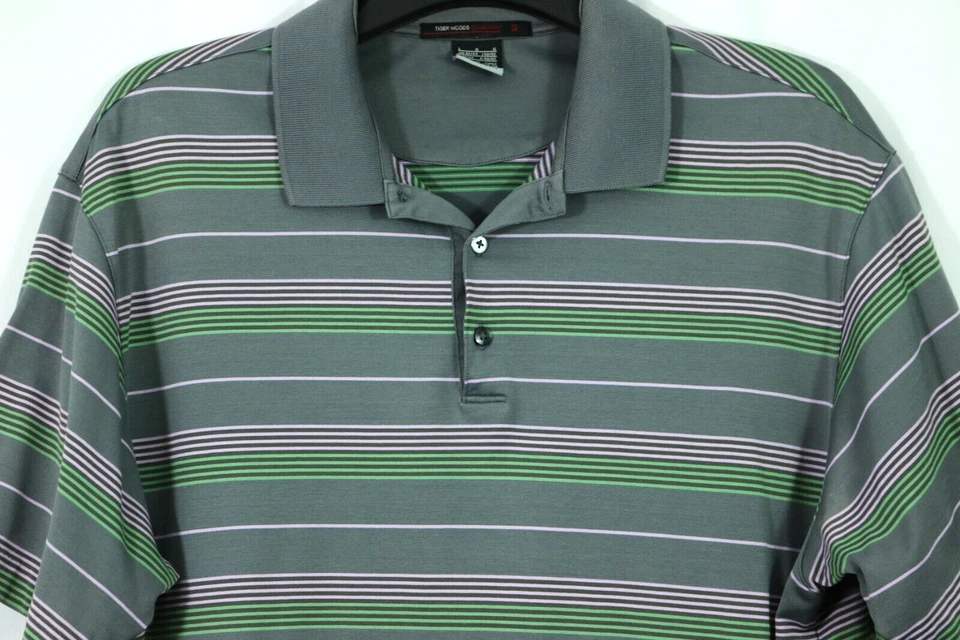 Мужской пуловер Nike Golf Tiger Woods Collection Polo L серый в розовую полоску эластичный - Изображение 2 из 4