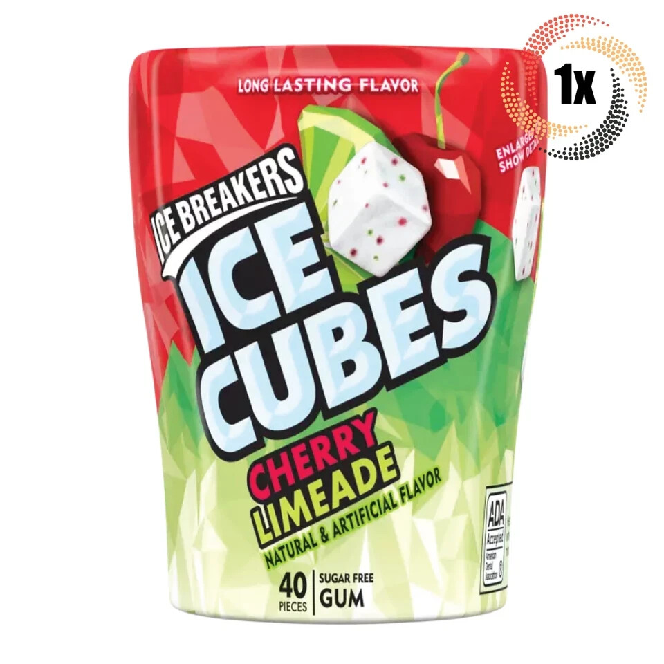 1x Bottle Ice Breakers Cherry Limeade Flavor Ice Cubes - 40 Pieces Per Bottle