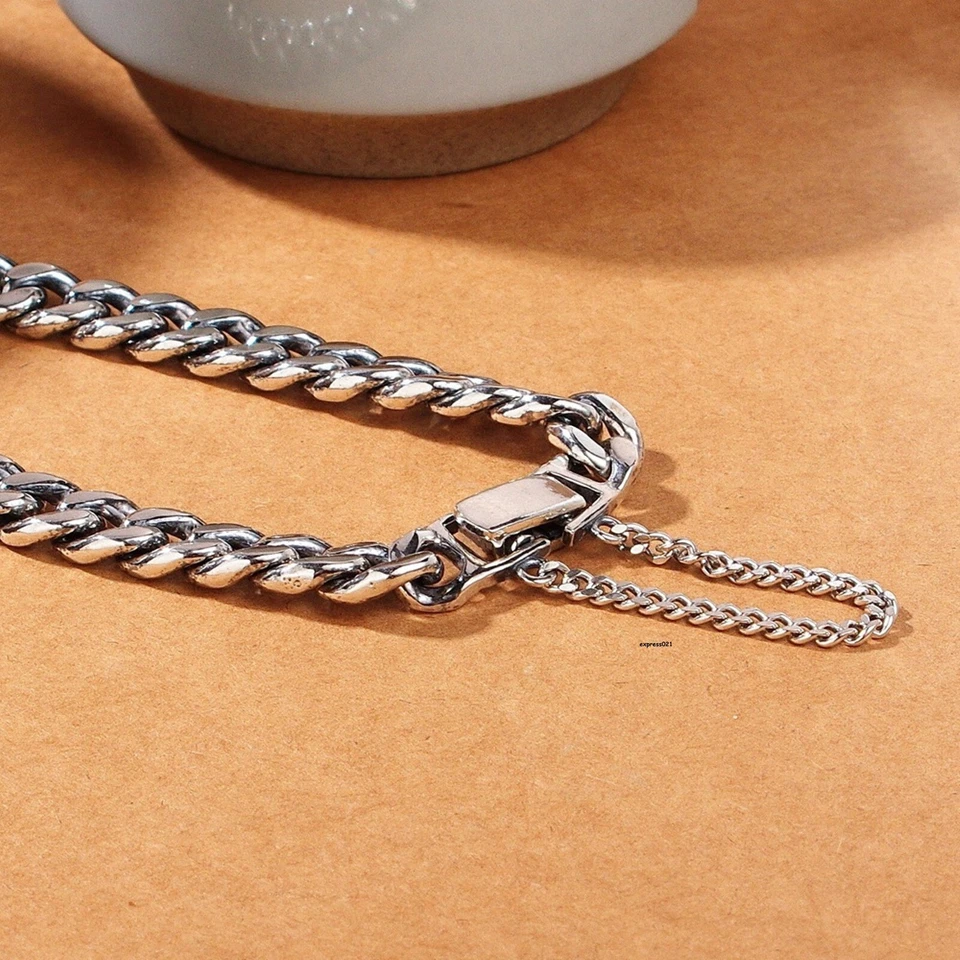Solid 925 Sterling Silver Chain Men 8mm Curb Cuban Link Bracelet 33.2g/8.2inch - Image 3 of 4