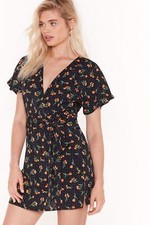 Nasty Gal call in slick in polka ditsy floral Uk Size 8