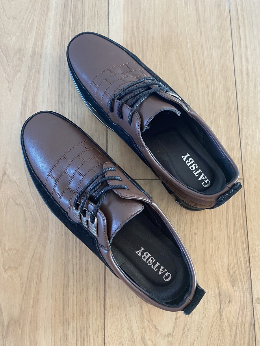 Chaussures Gatsby Homme – Oxford En Cuir Marron Et Noir, Taille US 10.5 / EU 44, Neuves En Boîte