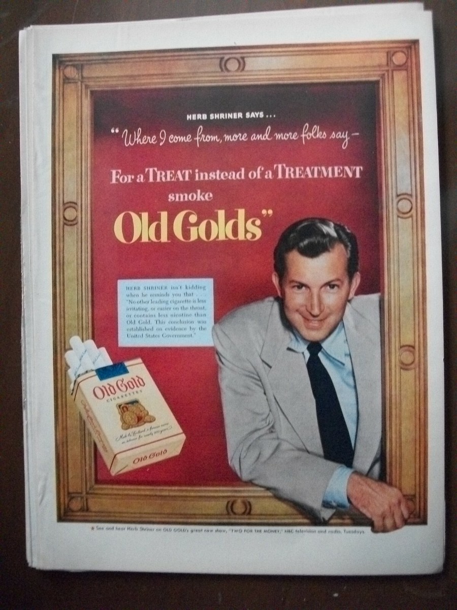 VTG 1952 Orig Cigarette Magazine Ad Old Gold More Folks Say Treat Not  Treatment