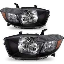 For 2008 2009 2010 Toyota Highlander Black Housing Amber Corner Headlights LH+RH