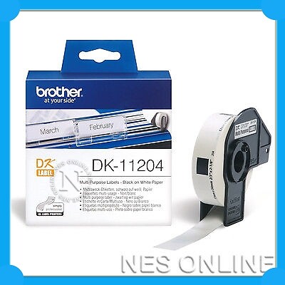 Brother DK-11204 Multi-purpose Return Address 17mm x 54mm 400 Labels QL570/1050 - Picture 1 of 1