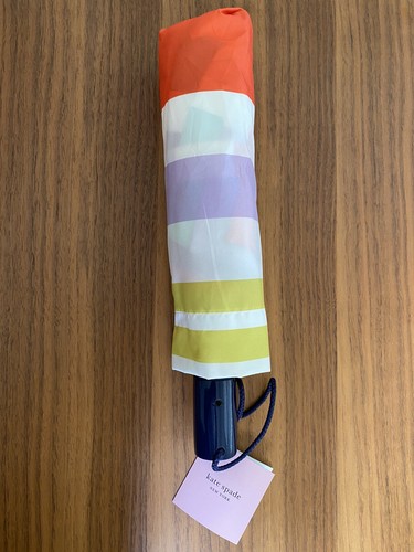 NWT KATE SPADE RAINBOW STRIPE TRAVEL UMBRELLA - Picture 6 of 6