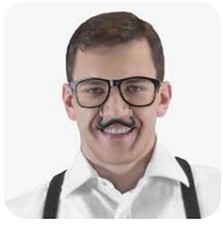 Funny Handlebar Mustache Sunglasses with Clear Lens, UV 400 Protection