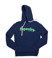 Superdry Vintage Terrain Classic Hoodie Navy Blue Pullover Sweatshirt Mens S