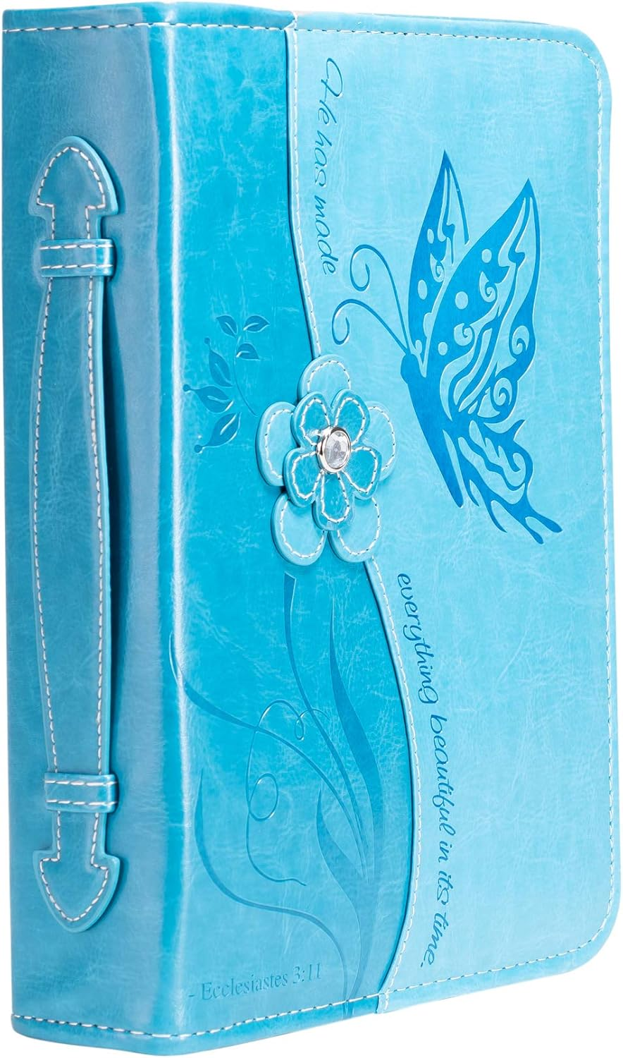 Teal Blue Large Butterfly Design Bible Cover-image