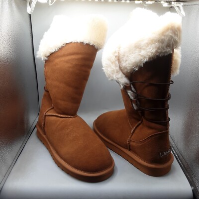 Lamo Celeste Boots Women's 9M Brown Chestnut Suede