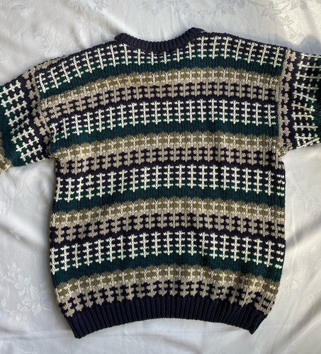 VTG Northern Isles Mens Sweater Large Cosby Grandpa 90s Crew Academia Preppy - Picture 4 of 6