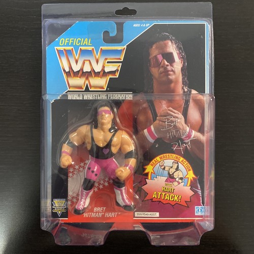 WWF Bret Hart Hasbro Series 4 Blue Card Figure MOC...