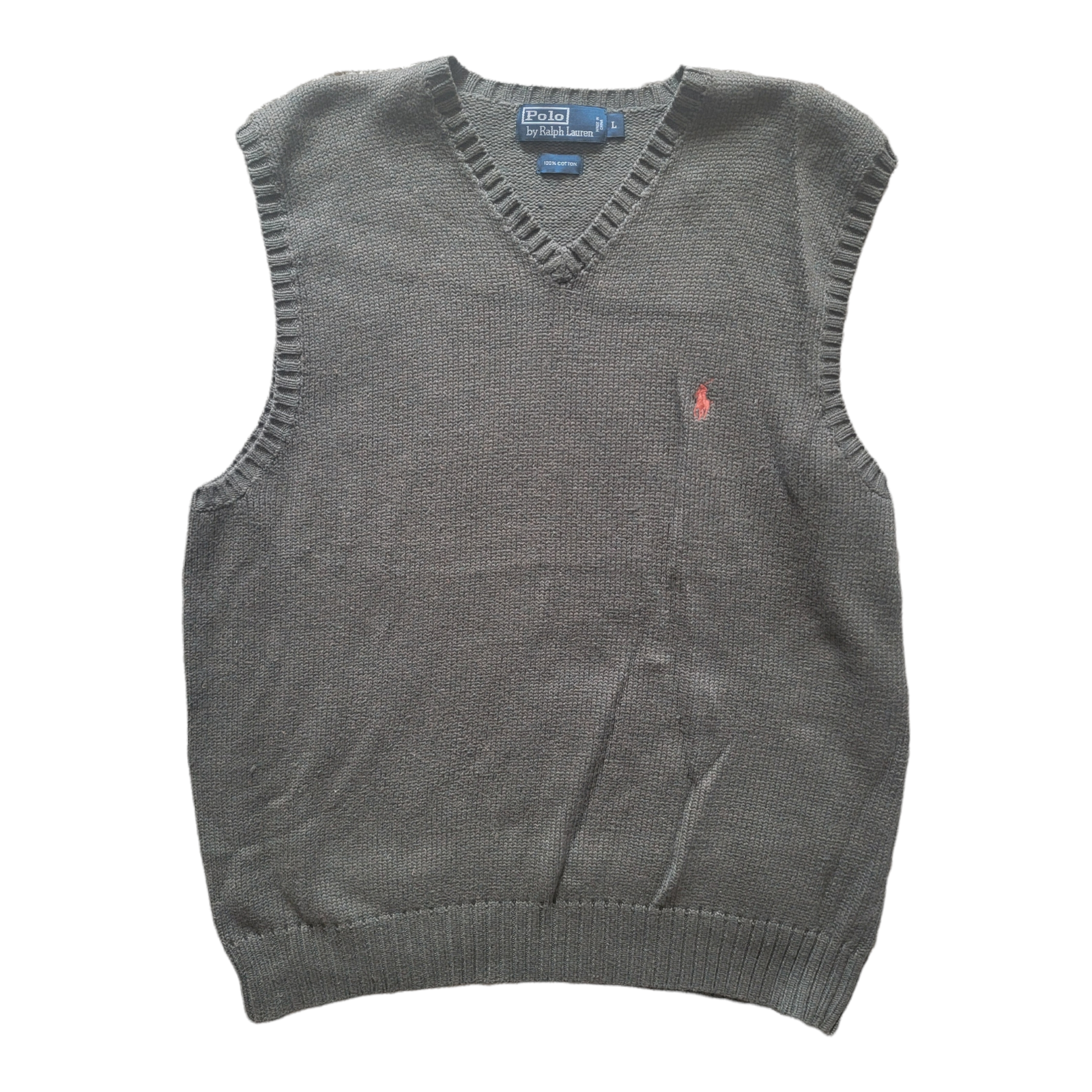 COTTON KNIT SWEATER VEST GREEN GOLF 