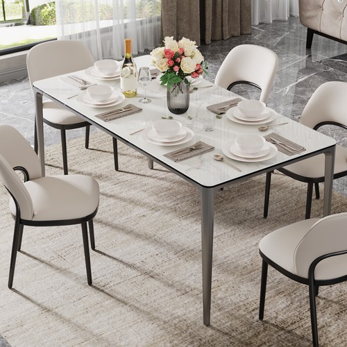 XXXL Weiß Esszimmertisch Luxus Marmor Küchentisch Konferenztisch für 4-6 Persons - Bild 3 von 16
